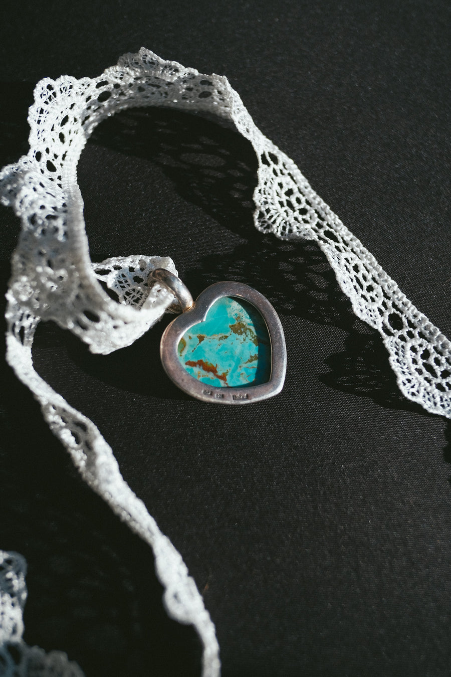STERLING TURQUOISE HEART